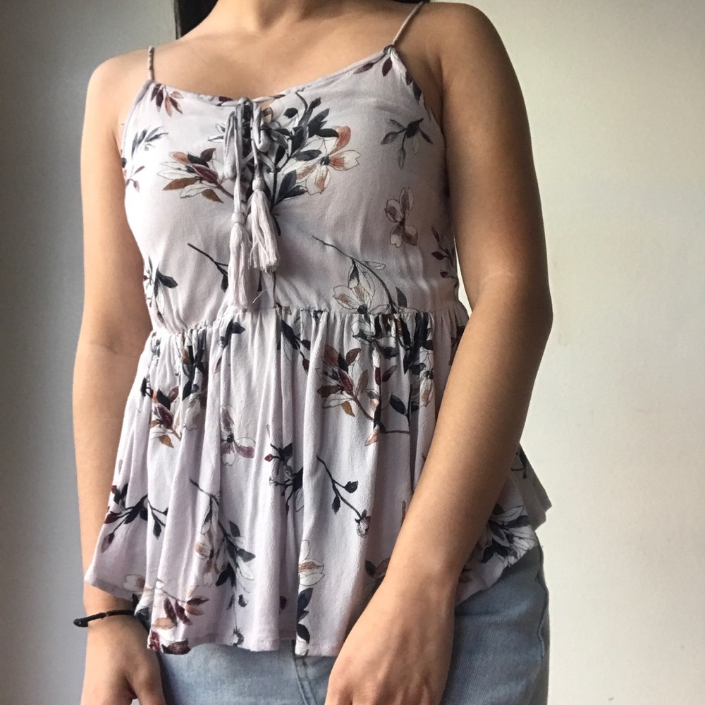 Pacsun LA Hearts tank top/blouse, floral, lavender
